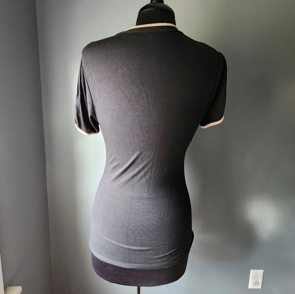 The Limited Black and Tan Ruffle Front Top - Picture 4 of 4